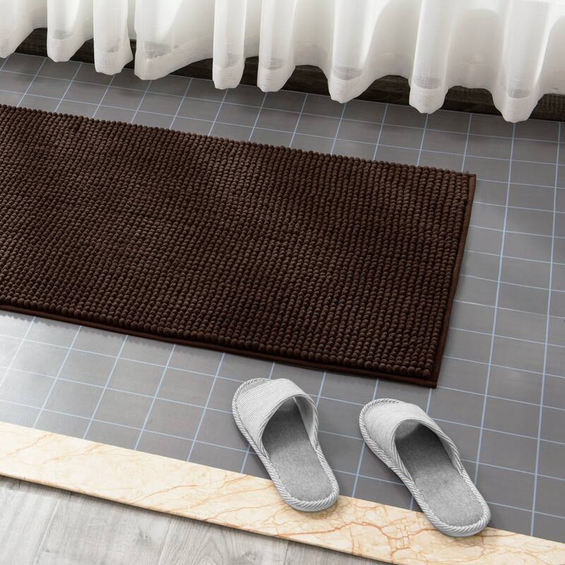 Subrtex Luxury Chenille Bath Rugs Soft Bathroom Mats