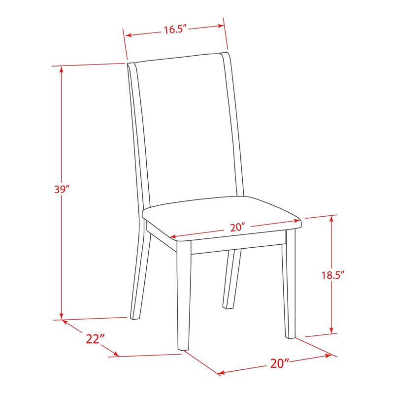 East West Furniture Lancy Parson Chairs - Linen Fabric Padded Dining Chairs, Set of 2, (Finish Options)