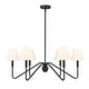 preview thumbnail 1 of 6, Kennedy 29.75" Wide 6-Light Chandelier Natural Black with Ivory Linen