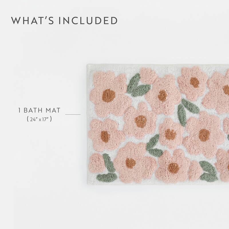 Becky Cameron 100% Cotton Floral Patterned Bath Mat