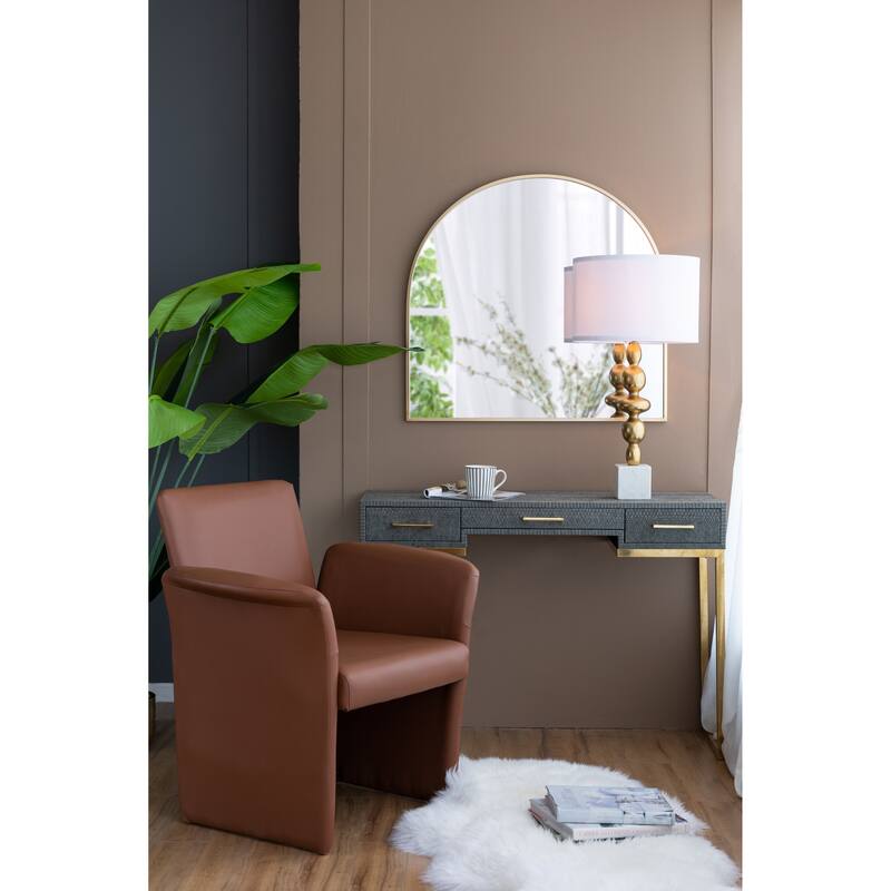 Gold and White Table Lamp with Round Four Tiered Body(Lamp Shade Assembly Required)