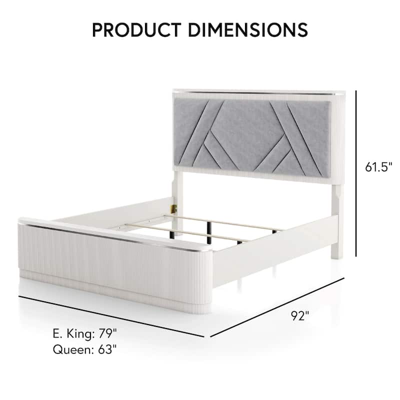 Furniture of America Leander Modern 3-Piece Light Grey Panel Bedroom Set