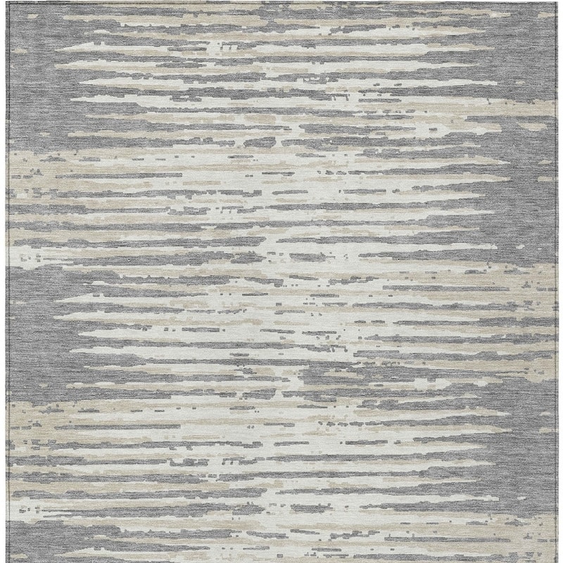 HomeRoots Striped Transitional Rectangle Outdoor Rug