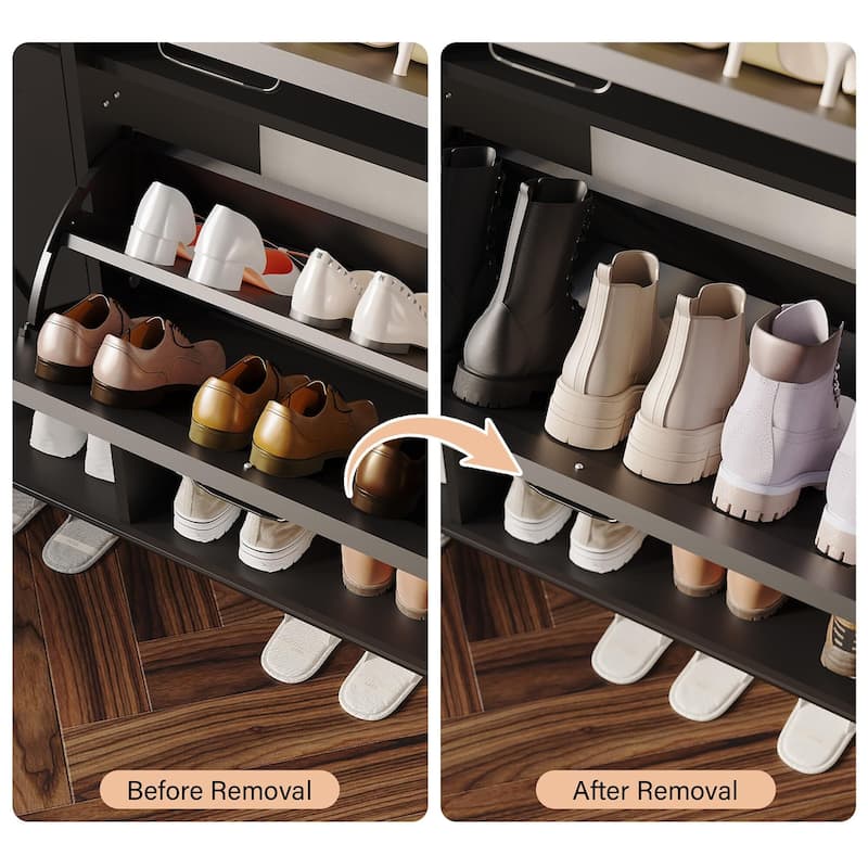 Shoe Cabinet with 4 Flip Drawer - 4 Flip Drawers