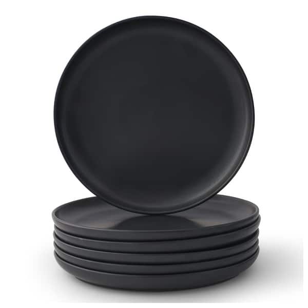 slide 2 of 18, JoyJolt Mesa 6-Piece Stoneware Dinner Plates Set - 10.5" Matte Black