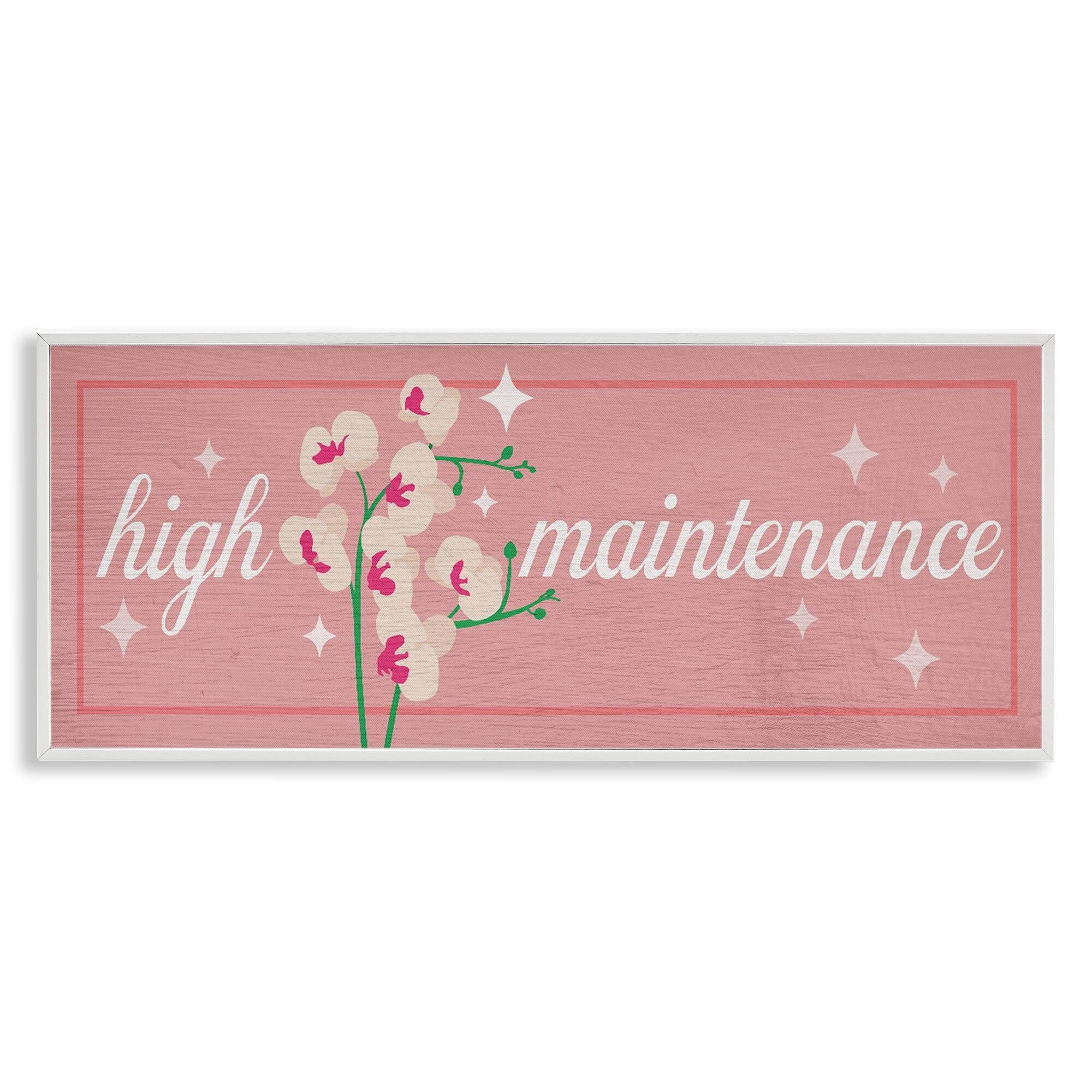 Stupell Floral High Maintenance Framed Giclee Art Design By Lil' Rue