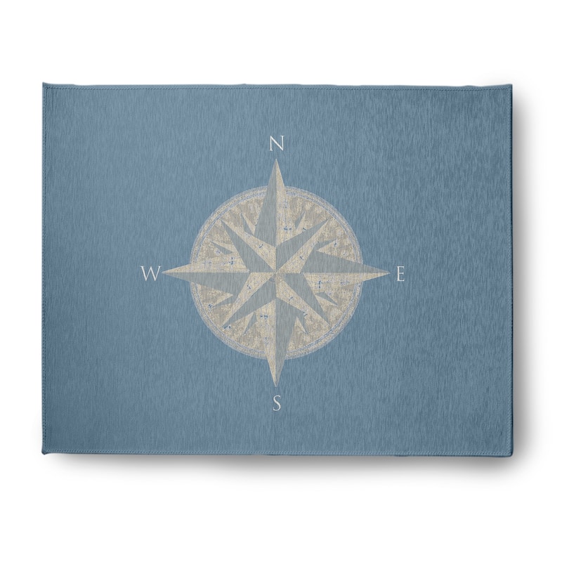 Compass Nautical Indoor/Outdoor Rug - Dusty Smoke - 8' x 10'