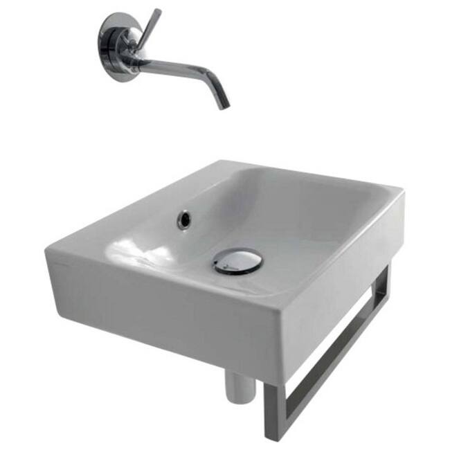 WS Bath Collections 15-11/16" Ceramic Wall Mounted / Vessel Bathroom - White