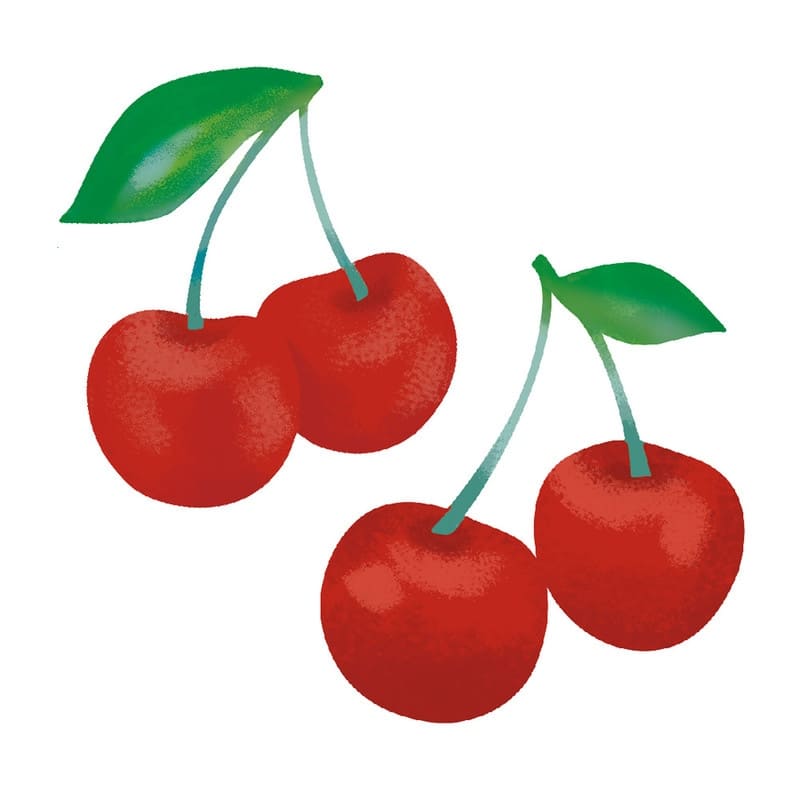 Tempaper Cherry Wall Decals (Contains 7 pieces on (1) 17.25" x 9.75" sheet) - Red