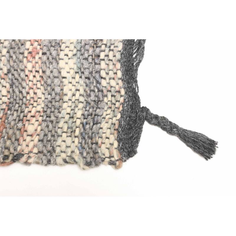 ECARPETGALLERY Braid weave Sienna Grey Wool Rug - 5'5 x 7'6