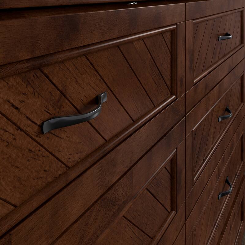 Alpine Murphy Bed Chest with Mattress, Storage Drawer, & Built-in Charger