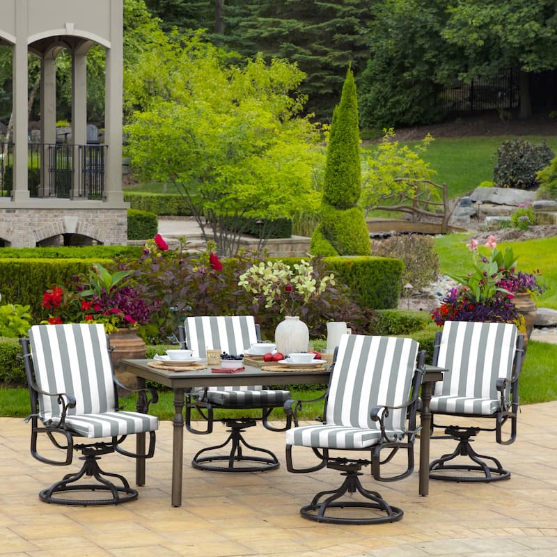 ARDEN Outdoor Cabana Stripe 44 x 20 in. High Back Dining Chair Cushion