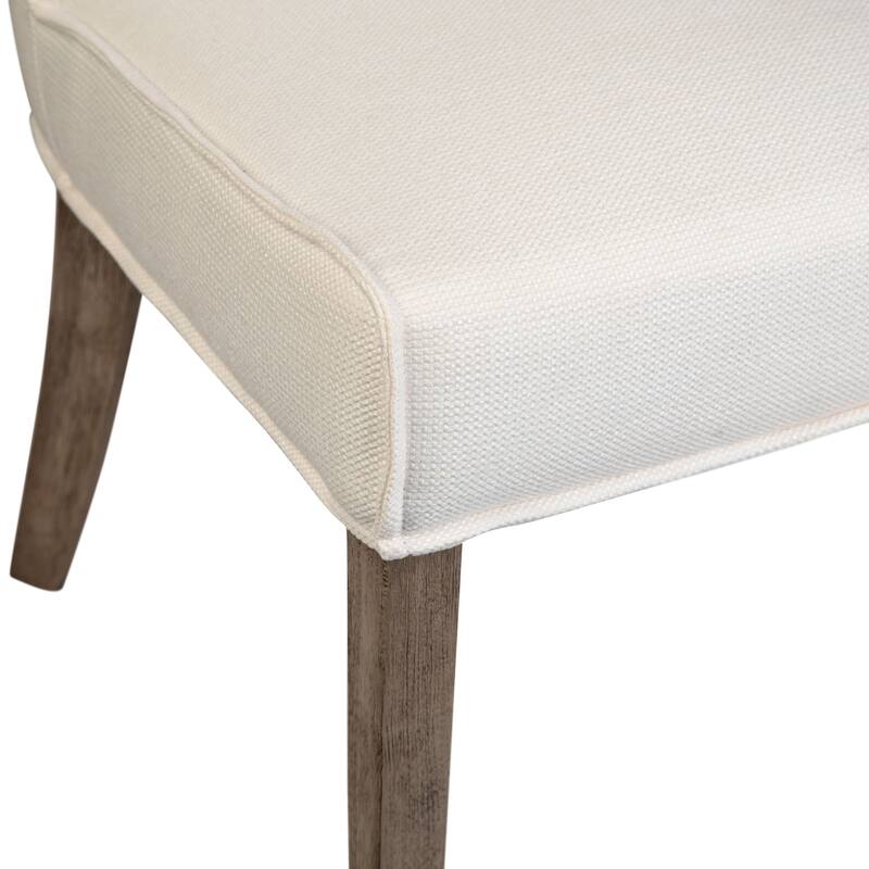 Sienna Linen Blend Upholstered Dining Chair, Off-White