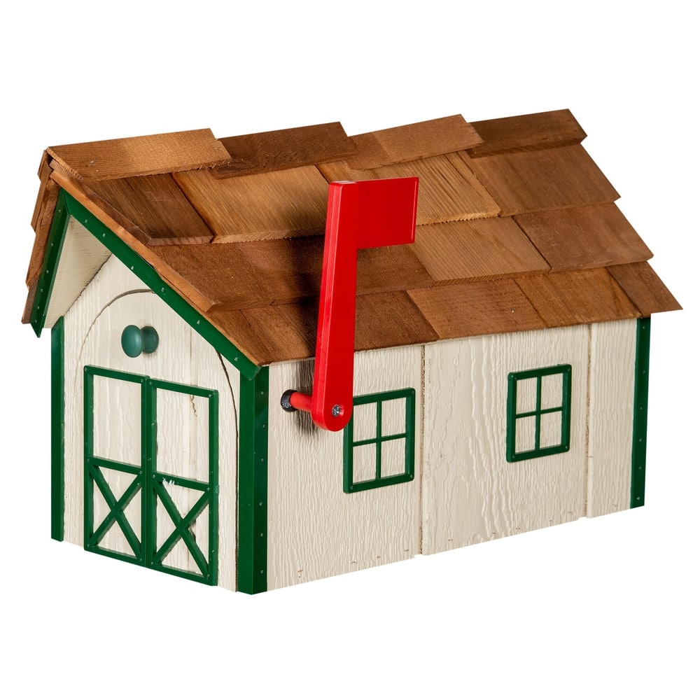 Standard Wood Mailbox with Cedar Shake Roof