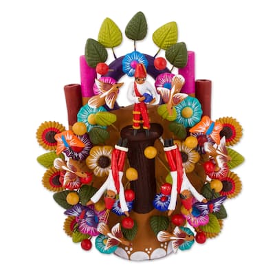 Novica Handmade Papantla Tradition Ceramic Sculpture