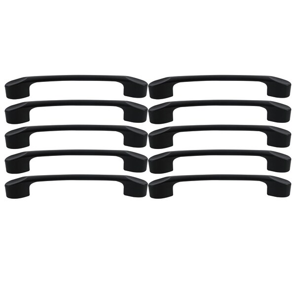 10pcs Cabinet Handles Pull Aluminum Alloy Painting 3.8" Hole Center for Drawer Furniture Door Cabinet Cupboard, Black