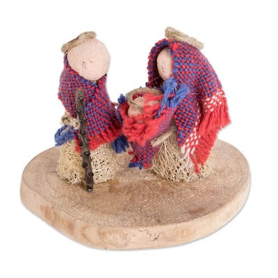 Novica Handmade Lovely Family Natural Fiber Nativity Sculpture