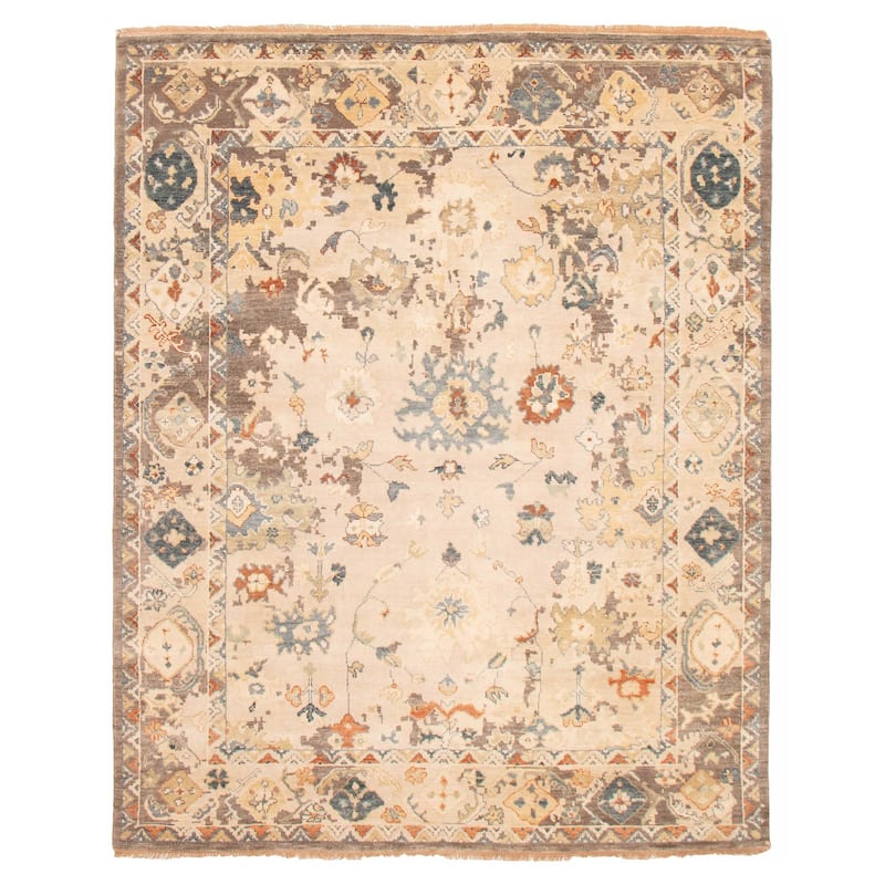 ECARPETGALLERY Hand-knotted Modern Oushak Beige Wool Rug - 8'2 x 10'5 - Beige - 8'2 x 10'5