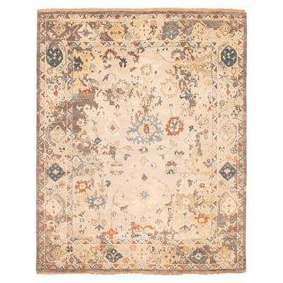 ECARPETGALLERY Hand-knotted Modern Oushak Beige Wool Rug - 8'2 x 10'5