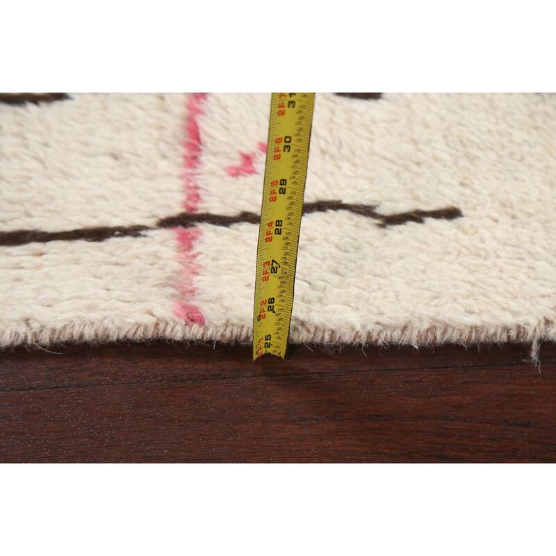 Tribal Contemporary Moroccan Wool Area Rug Hand-knotted Bedroom Carpet - 4'1" x 6'4"