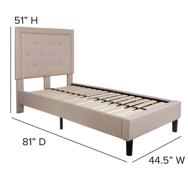Panel Tufted Upholstered Platform Bed