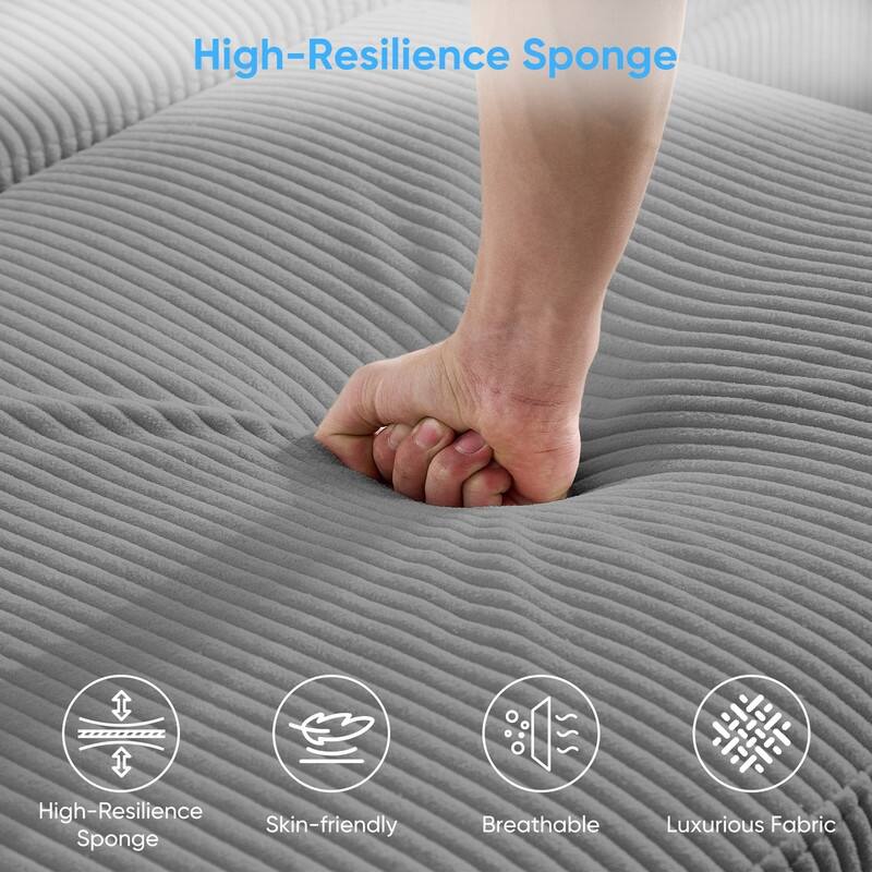 Mixoy 6 Seat U-Shaped Modular Sectional Sofa with Pull Out Bed, Sleeper Sofa Bed with Cup Holders & Storage