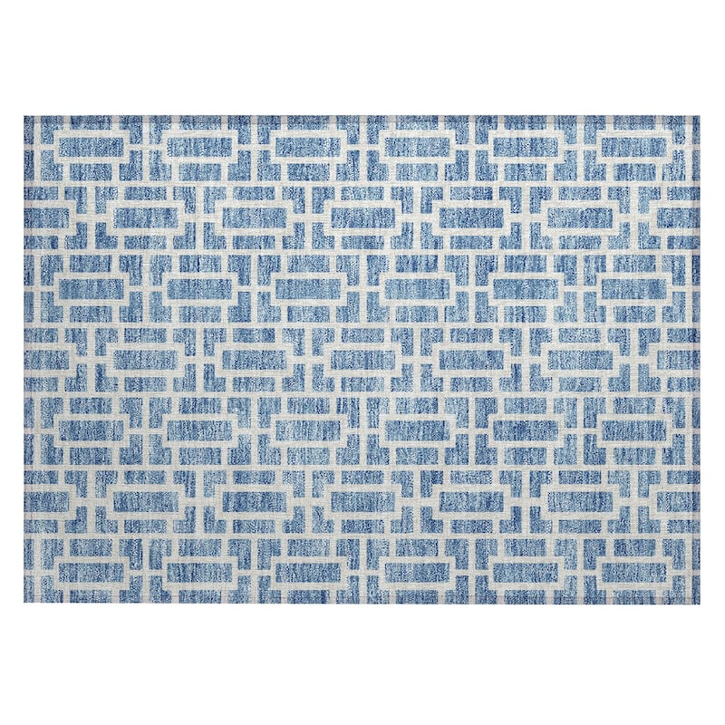 Machine Washable Indoor/ Outdoor Chantille Contemporary Geo Rug