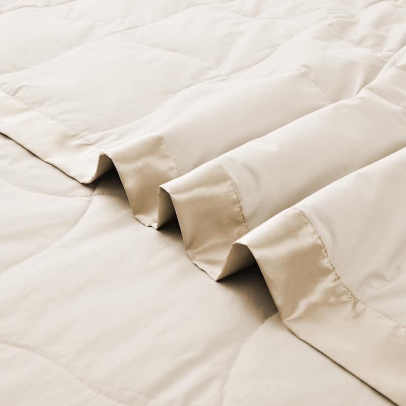 Ultra-Soft Cozy Cotton Down Bed Blanket with Satin Trim