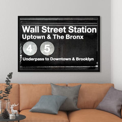 Oliver Gal 'Wall Street Station' Cities and Skylines Framed Wall Art Prints United States Cities - White, Black
