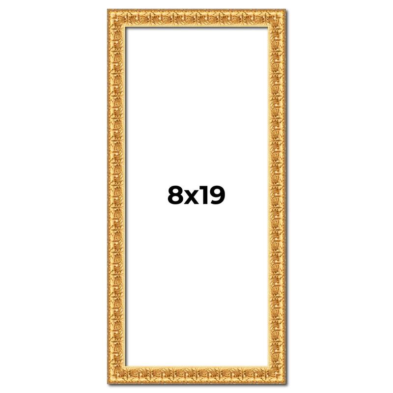 8x19 Frame Gold Real Wood Picture Frame Width 1 inches | Interior