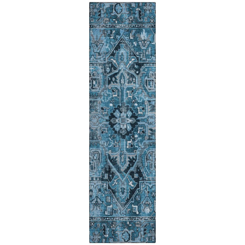 Beto Oriental Weather Resistant Refined Traditional Outdoor Rug