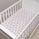 preview thumbnail 3 of 4, Lambs & Ivy Signature Taupe Leaves Print Organic Cotton Fitted Crib Sheet