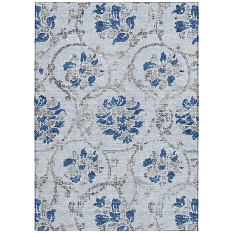 HomeRoots Floral Traditional Rectangle Outdoor Rug