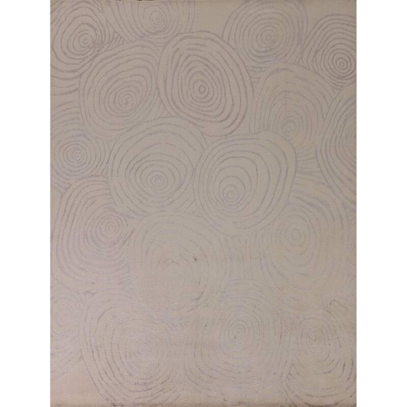 All-Over Abstract Modern Area Rug Hand-Knotted Wool Carpet - 7'11"x 9'9"