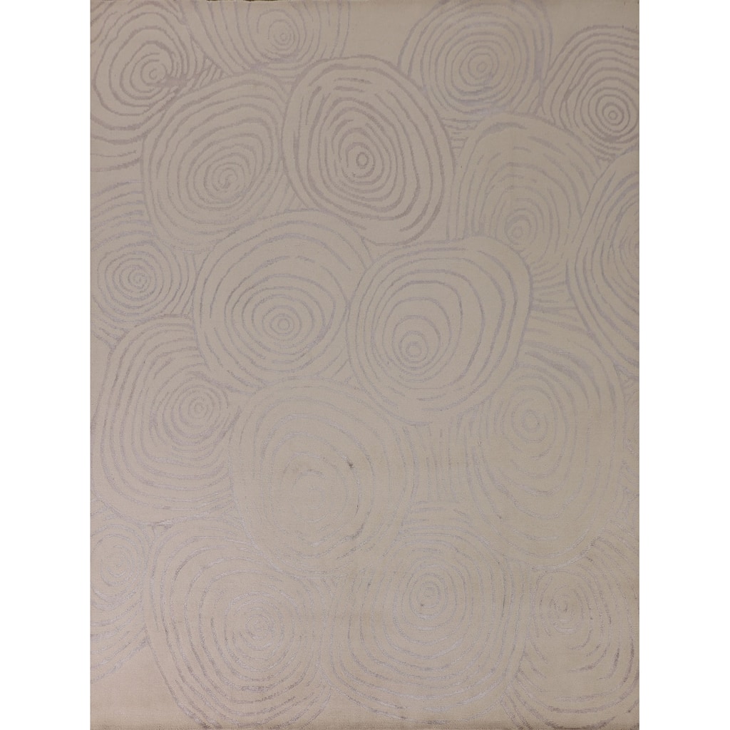 All-Over Abstract Modern Area Rug Hand-Knotted Wool Carpet - 7'11"x 9'9"