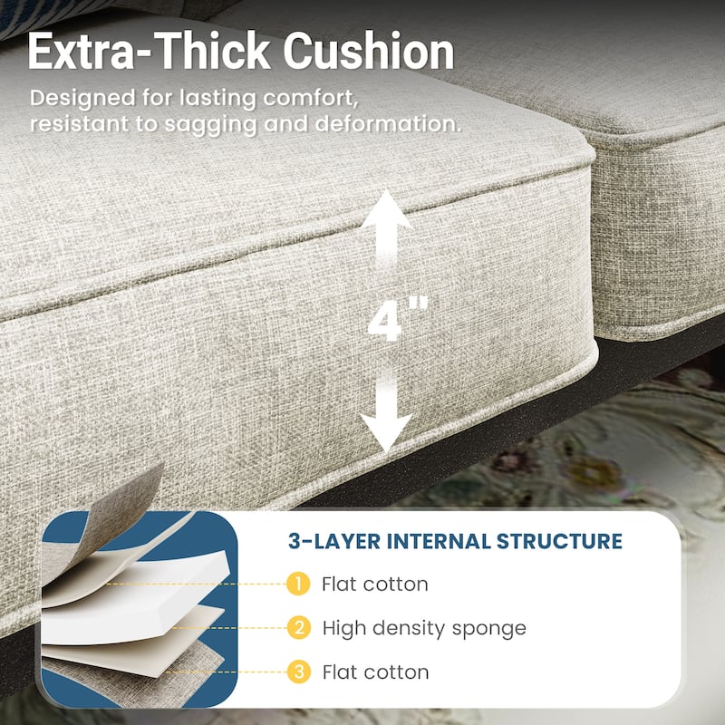 Outdoor Patio Furniture Set, Outdoor Metal Sectional Furniture with Cushions, Outdoor Conversation Seating Set with Coffee Table