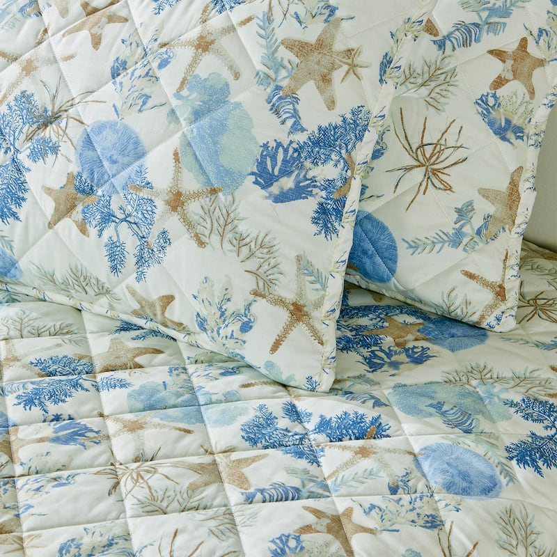 Patina Vie Maison Reversible Vintage Coastal Quilt Set