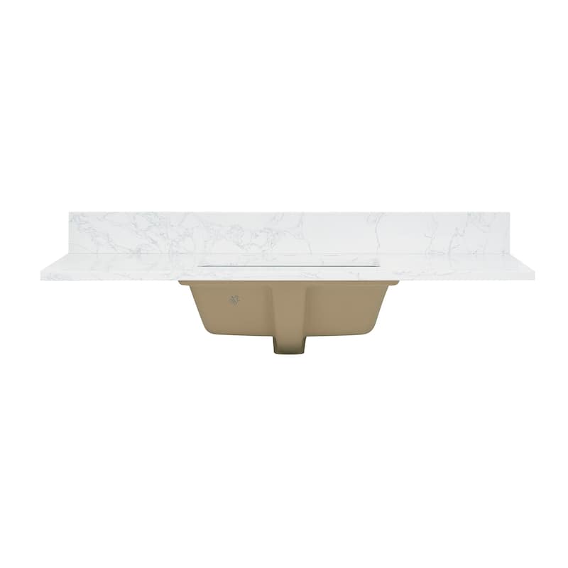 Altair Ceres Engineered Stone Vanity Top in Grain White Without Cabinet