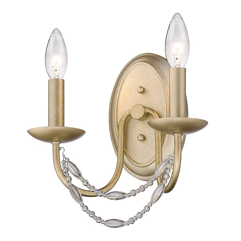 Golden Lighting 7644-2W Mirabella 2 Light 11" Tall Wall Sconce - Golden Aura