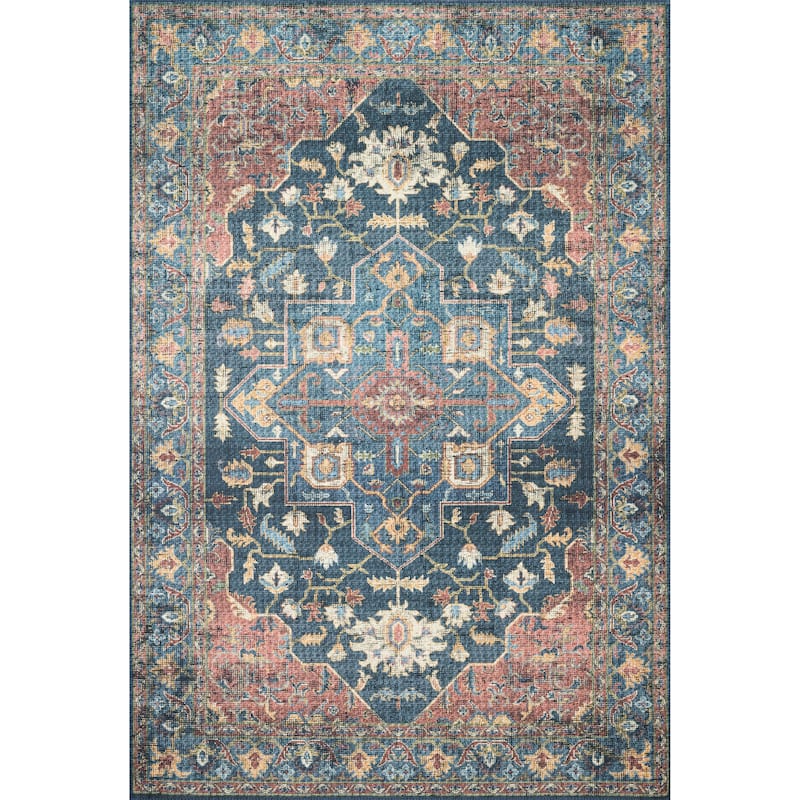 Alexander Home Leanne Traditional Distressed Persian Printed Area Rug