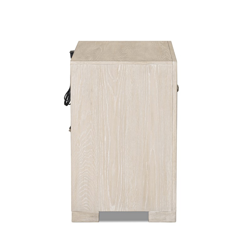 Furniture of America Durem II Modern 2-Piece Solid Wood Panel Bedroom Set with 3-Drawer Nightstand