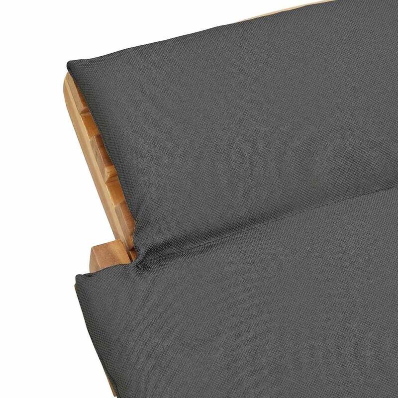 vidaXL Sun Lounger Cream white 188 x 55 x 59 cm Solid teak wood - 74.0 x 21.7 x 23.2