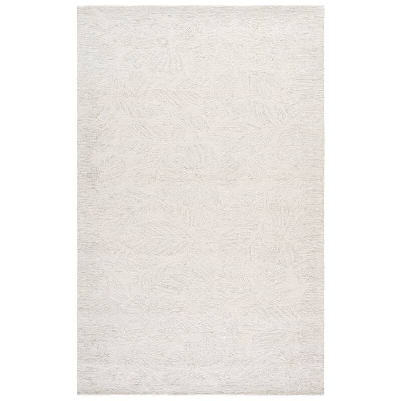 SAFAVIEH Handmade Pine Tanuja Wool Rug - 5' x 8' - Light Grey/Ivory