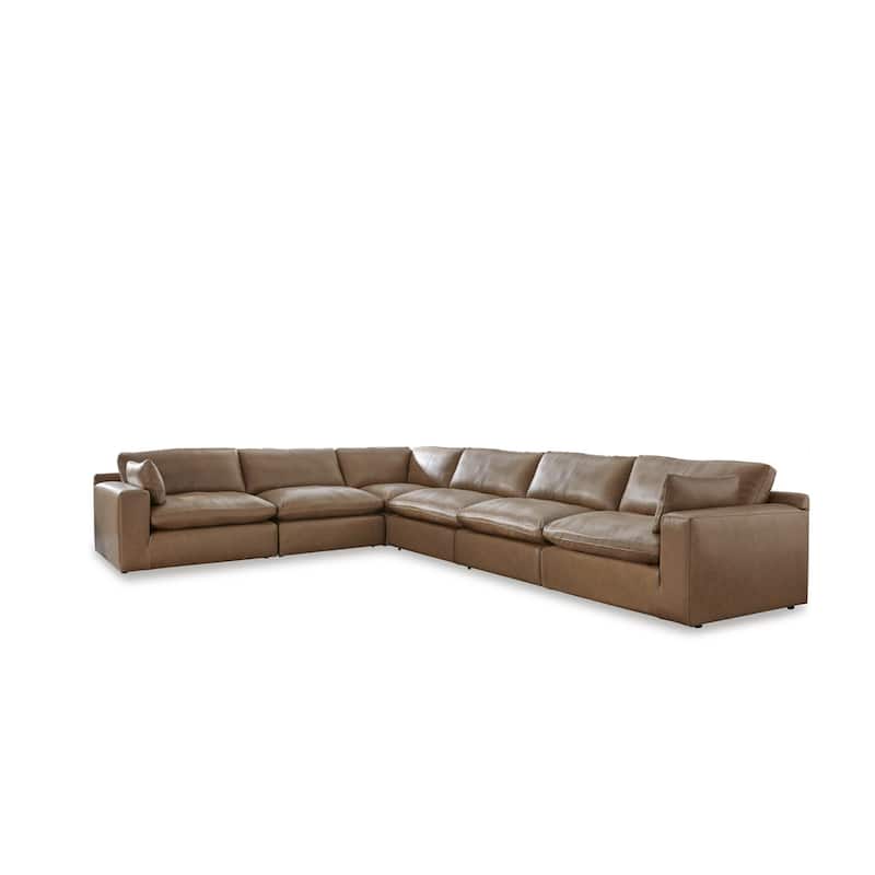 Signature Design by Ashley Emilia Medium Brown 6-Piece Sectional - 170"W x 130"D x 36"H
