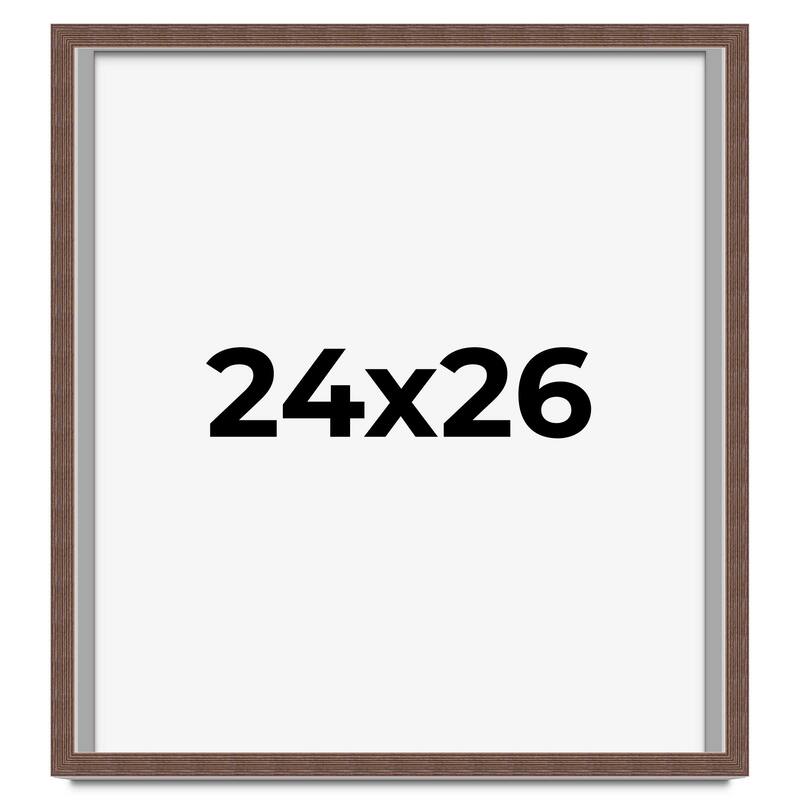 24x26 Shadow Box Frame Brown | 1.125 inches Deep Real Wood Rustic