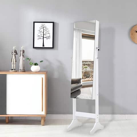 Bedroom Armoires Simple Jewelry Storage Mirror Cabinet With LED Lights