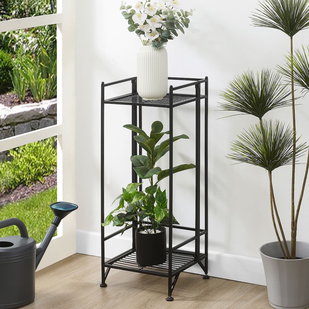 Convenience Concepts Xtra Storage 2 Tier Tall Folding Metal Plant Stand