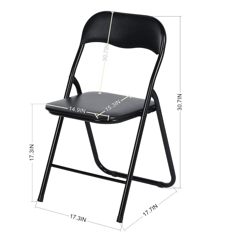 HomyLin Foling Chairs Padded Metal Foldable Conference Chairs Set