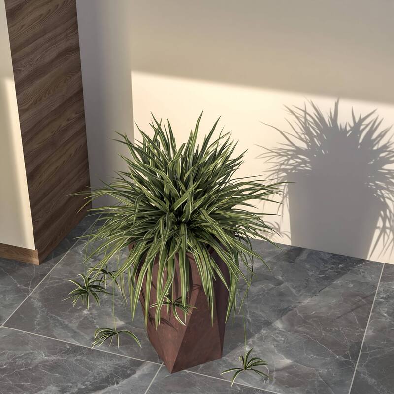 Aloe Fiberstone & MGO Clay Tapered Square Tall Planter Plant Pot, Indoor/Outdoor with Drainage Holes for Yard Porch Decor