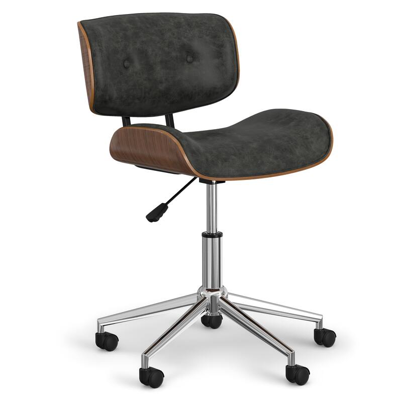 WYNDENHALL Perry Swivel Adjustable Executive Computer Bentwood Office Chair - 22 W x 25 D x 34.1 H